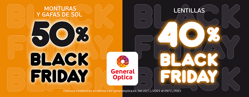 MONTURAS Y GAFAS DE SOL AL 50% Y LENTILLAS AL 40% DURANTE EL BLACK FRIDAY